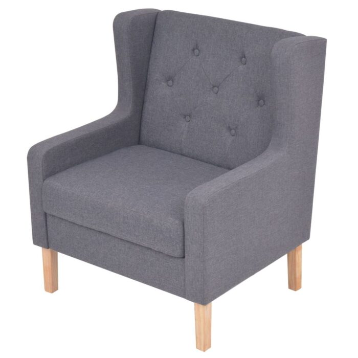 Fauteuil gris tissu – Image 2