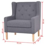 Fauteuil gris tissu – Image 6