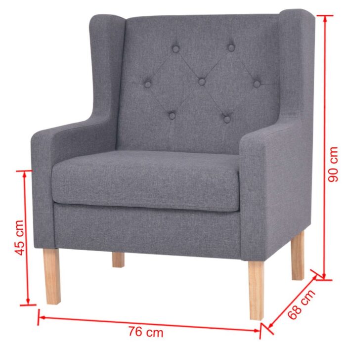 Fauteuil gris tissu – Image 6