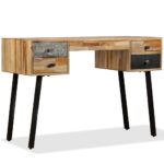 Bureau Teck de récupération massif 110 x 50 x 76 cm – Image 10