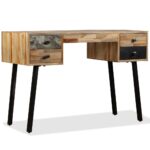 Bureau Teck de récupération massif 110 x 50 x 76 cm – Image 12
