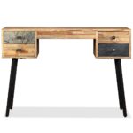 Bureau Teck de récupération massif 110 x 50 x 76 cm – Image 4