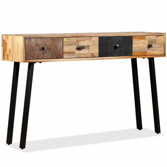 Table console Teck massif de récupération 120 x 30 x 76 cm – Image 1