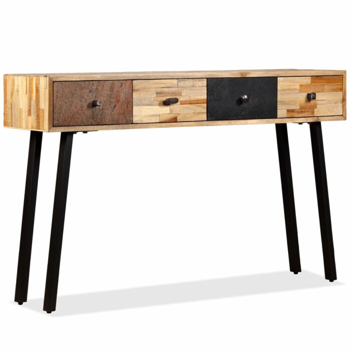 Table console Teck massif de récupération 120 x 30 x 76 cm – Image 10