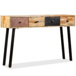 Table console Teck massif de récupération 120 x 30 x 76 cm – Image 12