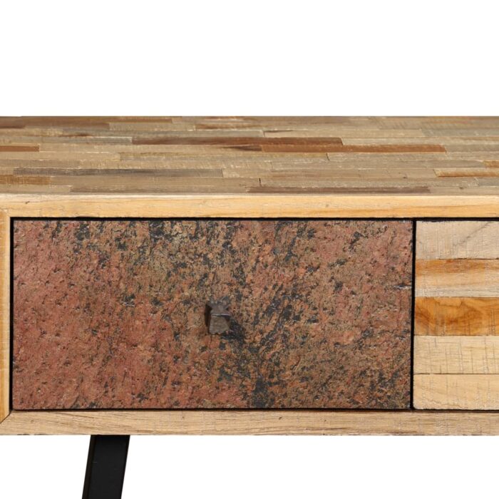 Table console Teck massif de récupération 120 x 30 x 76 cm – Image 5