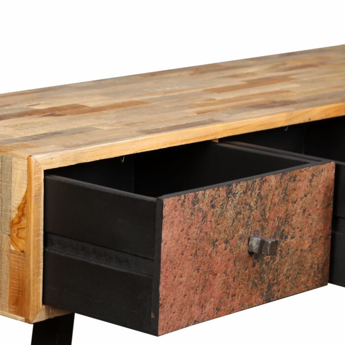 Table console Teck massif de récupération 120 x 30 x 76 cm – Image 8