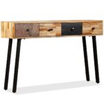 Table console Teck massif de récupération 120 x 30 x 76 cm – Image 9