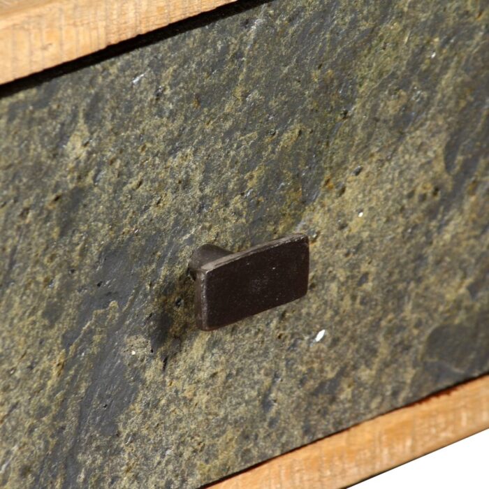 Table basse Teck de récupération massif 90x65x40 cm – Image 8