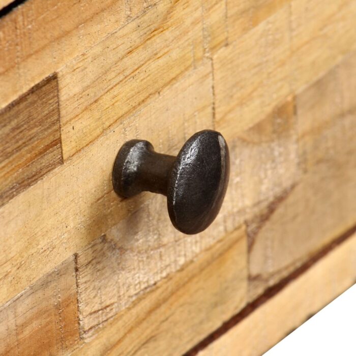 Table basse Teck de récupération massif 90x65x40 cm – Image 9