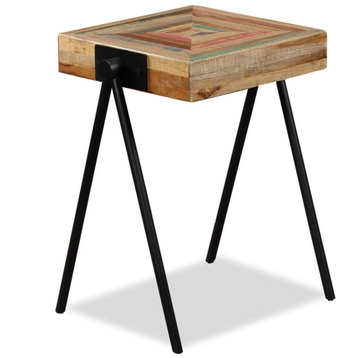 Table d'appoint Teck massif de récupération – Image 12