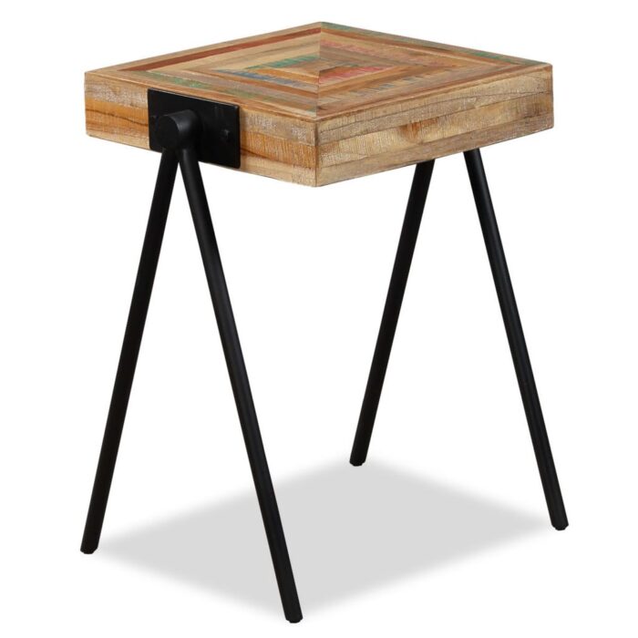 Table d'appoint Teck massif de récupération – Image 9
