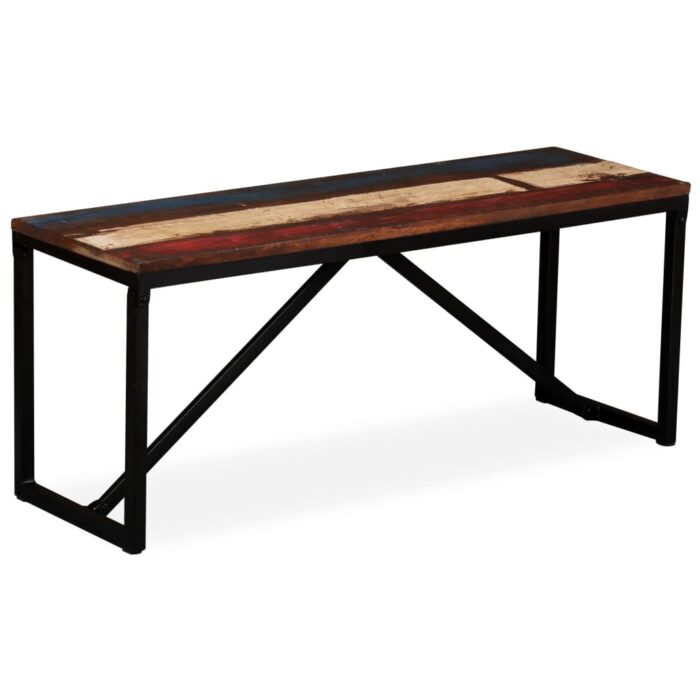 Banc 110 x 35 x 45 cm Bois de récupération massif – Image 1