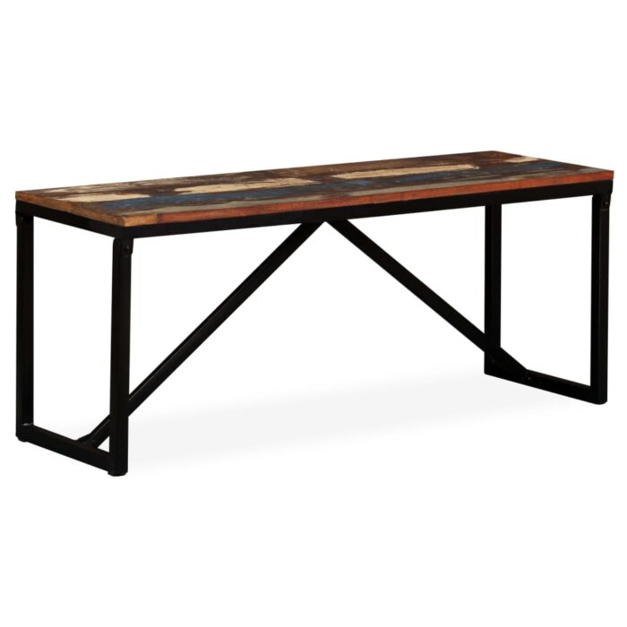 Banc 110 x 35 x 45 cm Bois de récupération massif – Image 10