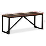 Banc 110 x 35 x 45 cm Bois de récupération massif – Image 11