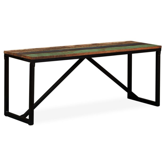 Banc 110 x 35 x 45 cm Bois de récupération massif – Image 6
