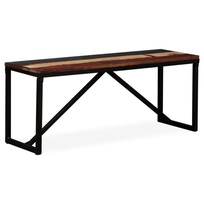 Banc 110 x 35 x 45 cm Bois de récupération massif – Image 7