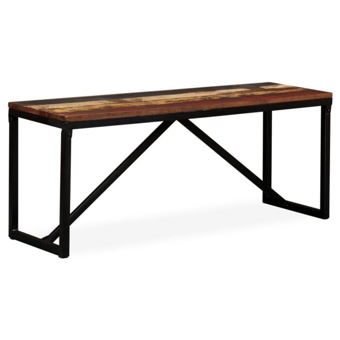 Banc 110 x 35 x 45 cm Bois de récupération massif – Image 8