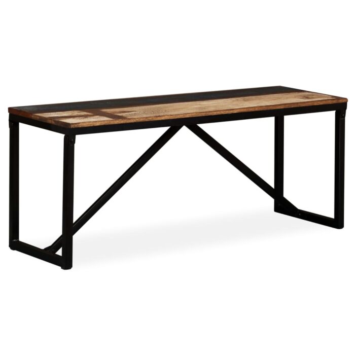 Banc 110 x 35 x 45 cm Bois de récupération massif – Image 9