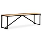 Banc Bois de manguier massif 160x35x45 cm – Image 6