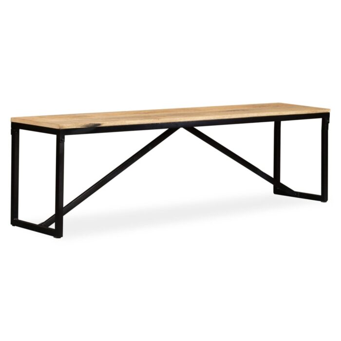 Banc Bois de manguier massif 160x35x45 cm – Image 7