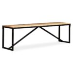 Banc Bois de manguier massif 160x35x45 cm – Image 8