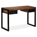 Bureau avec 2 tiroirs Bois de récupération massif 120x50x76 cm