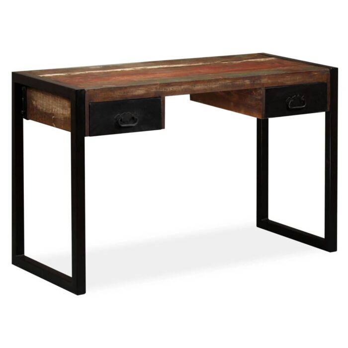 Bureau avec 2 tiroirs Bois de récupération massif 120x50x76 cm – Image 1