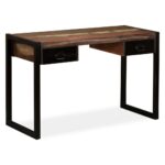 Bureau avec 2 tiroirs Bois de récupération massif 120x50x76 cm – Image 10