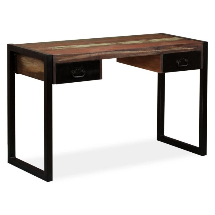 Bureau avec 2 tiroirs Bois de récupération massif 120x50x76 cm – Image 10