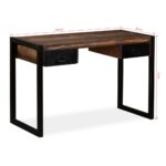 Bureau avec 2 tiroirs Bois de récupération massif 120x50x76 cm – Image 11