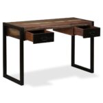 Bureau avec 2 tiroirs Bois de récupération massif 120x50x76 cm – Image 2