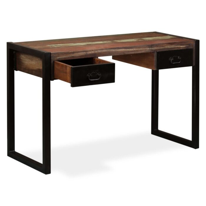 Bureau avec 2 tiroirs Bois de récupération massif 120x50x76 cm – Image 5