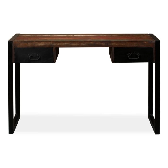 Bureau avec 2 tiroirs Bois de récupération massif 120x50x76 cm – Image 6