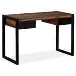 Bureau avec 2 tiroirs Bois de récupération massif 120x50x76 cm – Image 7
