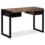 Bureau avec 2 tiroirs Bois de récupération massif 120x50x76 cm – Image 9