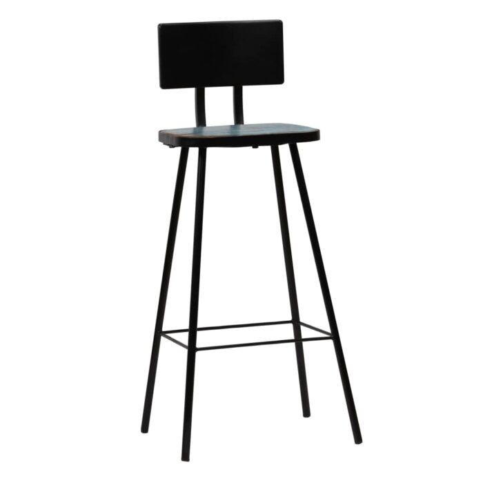 Tabourets de bar lot de 2 bois massif de récupération – Image 11