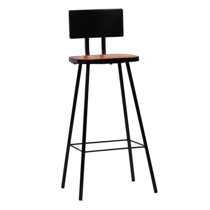Tabourets de bar lot de 2 bois massif de récupération – Image 12
