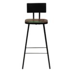 Tabourets de bar lot de 2 bois massif de récupération – Image 2