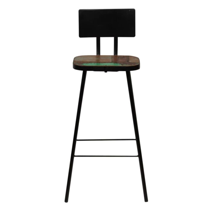 Tabourets de bar lot de 2 bois massif de récupération – Image 2