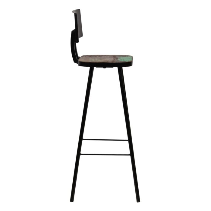 Tabourets de bar lot de 2 bois massif de récupération – Image 3