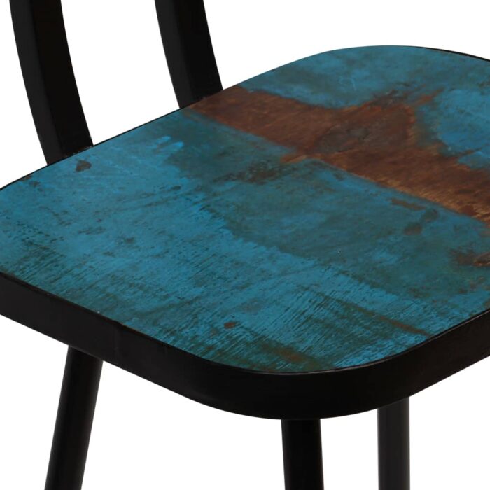 Tabourets de bar lot de 2 bois massif de récupération – Image 5
