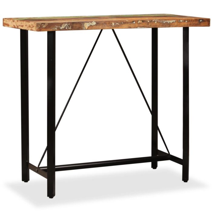 Table de bar Bois massif de récupération 120x60x107 cm – Image 1