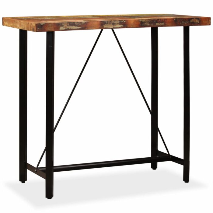 Table de bar Bois massif de récupération 120x60x107 cm – Image 10
