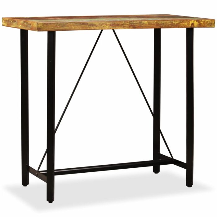 Table de bar Bois massif de récupération 120x60x107 cm – Image 11