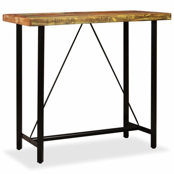 Table de bar Bois massif de récupération 120x60x107 cm – Image 9