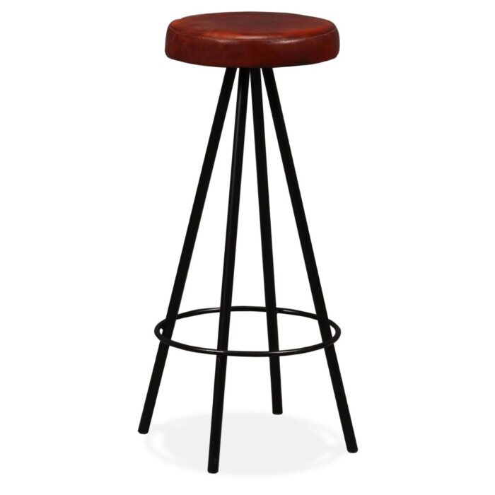 Tabourets de bar lot de 2 cuir véritable – Image 10