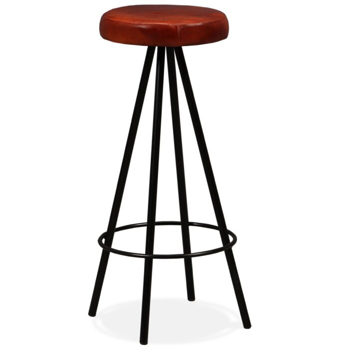 Tabourets de bar lot de 2 cuir véritable – Image 11