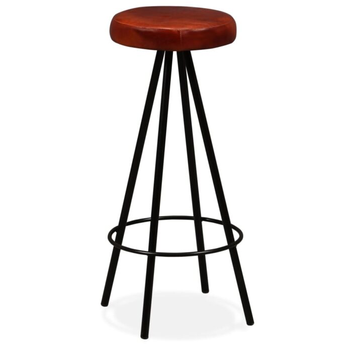 Tabourets de bar lot de 2 cuir véritable – Image 12