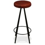 Tabourets de bar lot de 2 cuir véritable – Image 3